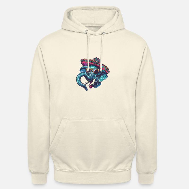 Elefant Comic Lustig Sombrero - Unisex Hoodie - Vanille-Milchshake