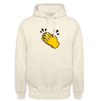 Emoji Applaus Skizze Farbe - Unisex Hoodie - Vanille-Milchshake - Vorne - Alina (178cm) & Michal (187cm)