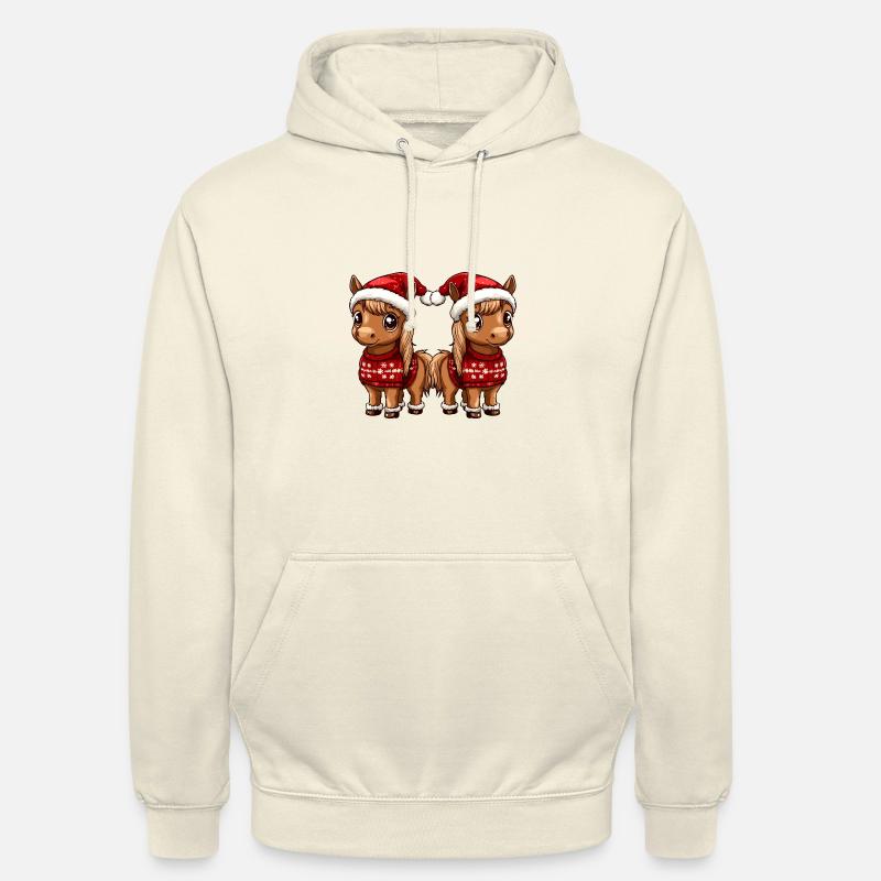 Equipe de Noël à cheval - Sweat-shirt à capuche unisexe - vanille