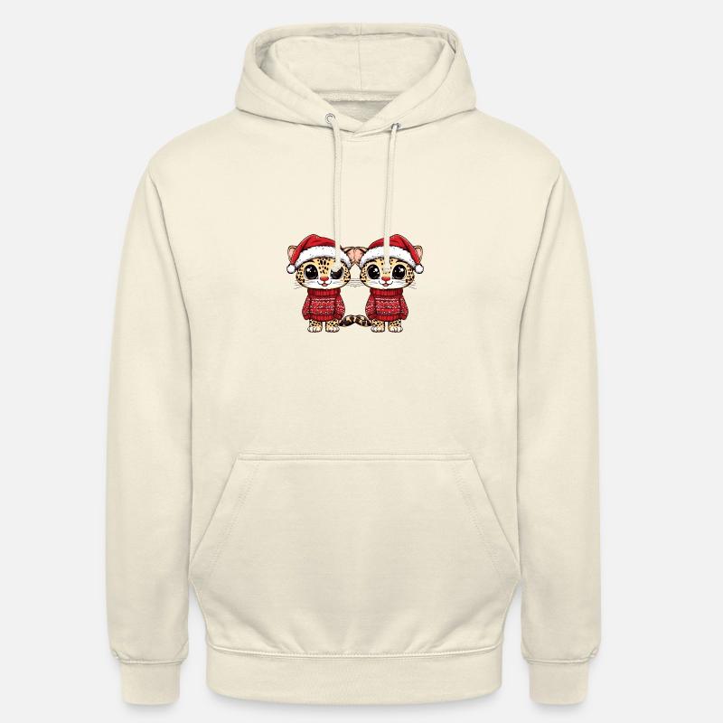 L’équipe de Noël léopard - Sweat-shirt à capuche unisexe - vanille