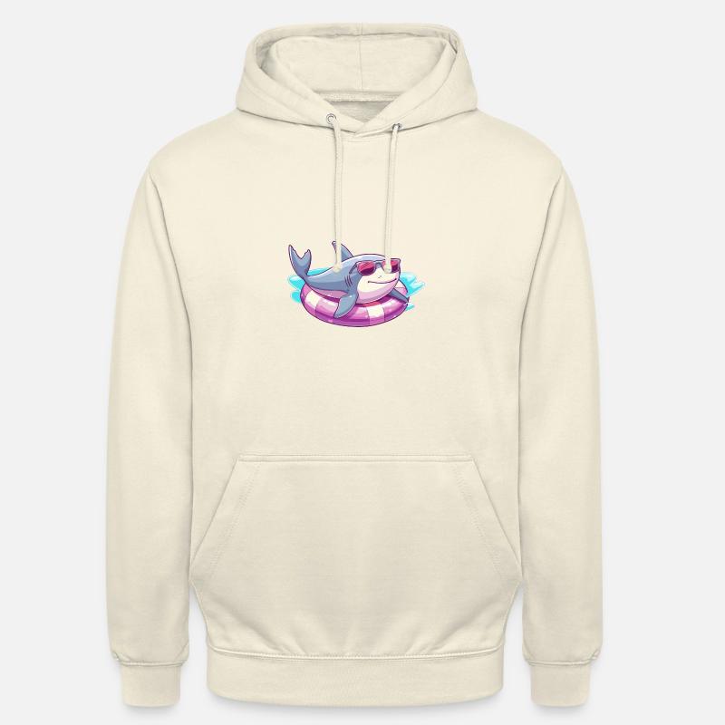 Bande dessinée d’été requin - Sweat-shirt à capuche unisexe - vanille