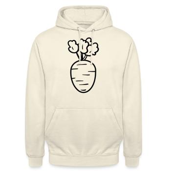 Carotte - Sweat-shirt à capuche unisexe - vanille - Devant - Alina (178cm) & Michal (187cm)