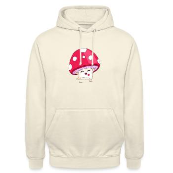 Joyeux champignon - Sweat-shirt à capuche unisexe - vanille - Devant - Alina (178cm) & Michal (187cm)