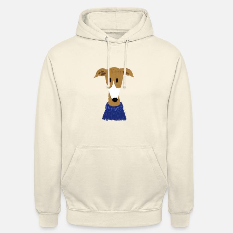 Lévrier en pull bleu - Sweat-shirt à capuche unisexe - vanille