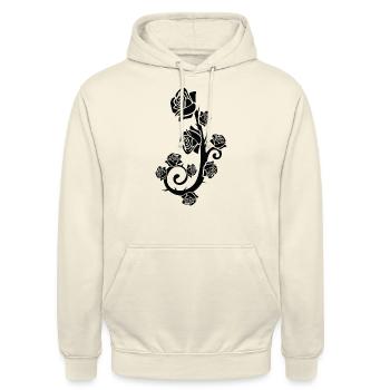 Schwarze Rose, Black rose - Unisex Hoodie - Vanille-Milchshake - Vorne - Alina (178cm) & Michal (187cm)