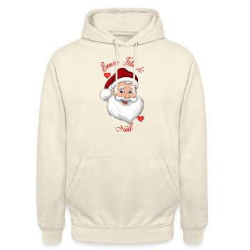 Bonne fete de noel - Sweat-shirt à capuche unisexe - vanille - Devant - Alina (178cm) & Michal (187cm)