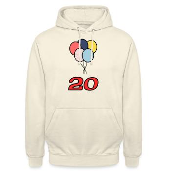 20. 20 YEARS. 20th ANNIVERSARY. 20 YEARS ANNIVERSARY. - Unisex Hoodie - vanilla - Front - Alina (178cm) & Michal (187cm)