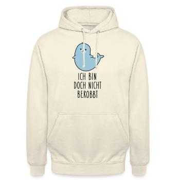 Lustige kluge Robbe - Unisex Hoodie - Vanille-Milchshake - Vorne - Alina (178cm) & Michal (187cm)