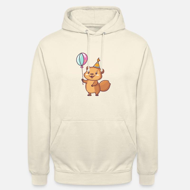 Bébé d’anniversaire de castor - Sweat-shirt à capuche unisexe - vanille