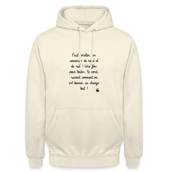 Kaameløtt - Réplique Culte - Citation Perceval - Sweat-shirt à capuche unisexe - vanille - Devant - Alina (178cm) & Michal (187cm)