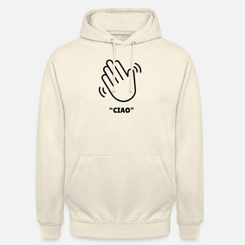 Ciao – Conception de la main agitée - Sweat-shirt à capuche unisexe - vanille