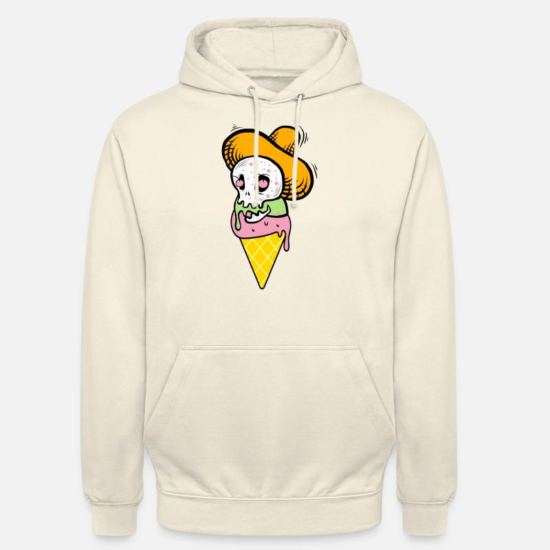 Cornet de crème glacée drôle - Spooky Ice Cream - Sweat-shirt à capuche unisexe - vanille
