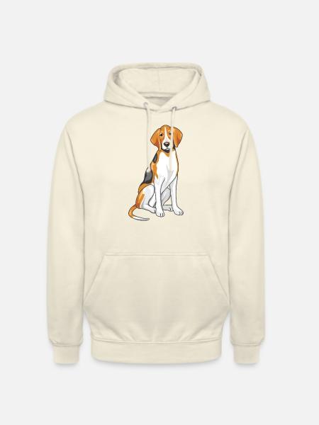 Sitting foxhound - Unisex Hoodie - vanilla