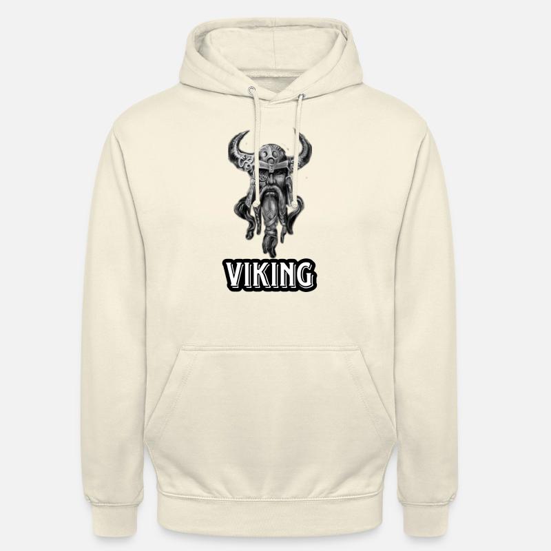 Wikinger mit Bart und Helm - Unisex Hoodie - Vanille-Milchshake