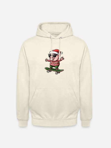 Pig Christmas Funny - Unisex Hoodie - vanilla