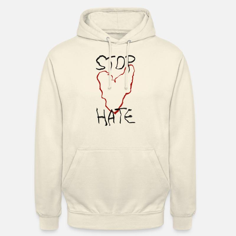 Stop Hate Anti Mobbing - Sweat-shirt à capuche unisexe - vanille
