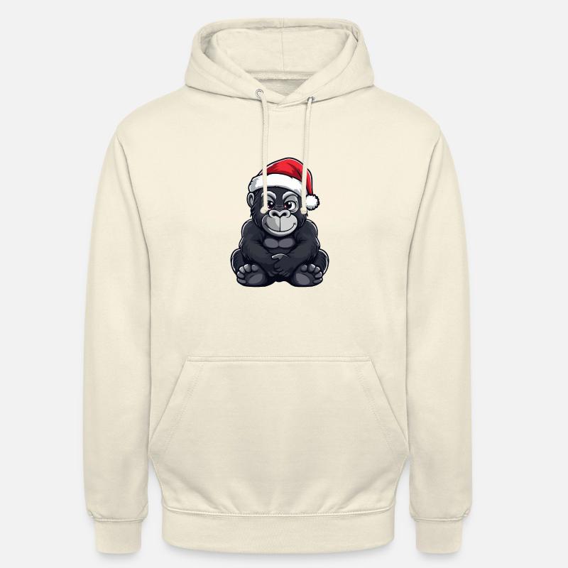 Gorille Noël mignon - Sweat-shirt à capuche unisexe - vanille