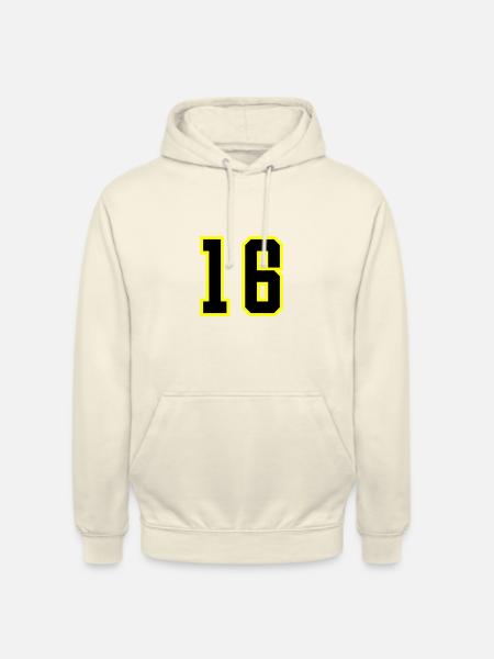 16 Number Jersey - Unisex Hoodie - vanilla