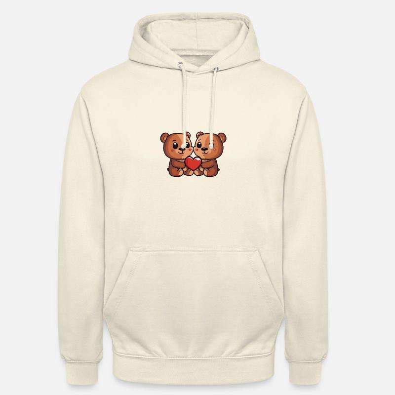 Couple d’ours Saint-Valentin - Sweat-shirt à capuche unisexe - vanille