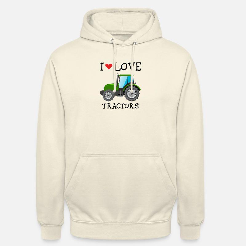 J'AIME TRACTEURS - Sweat-shirt à capuche unisexe - vanille