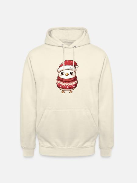 Kylling Jul Tegneserie - Hættetrøje unisex - vaniljemilkshake
