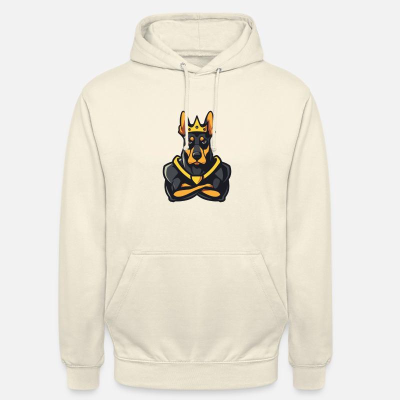 Dobermann Hund Comic Krone - Unisex Hoodie - Vanille-Milchshake