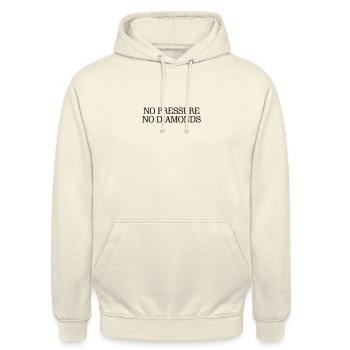 pas de pression pas de diamants - Sweat-shirt à capuche unisexe - vanille - Devant - Alina (178cm) & Michal (187cm)