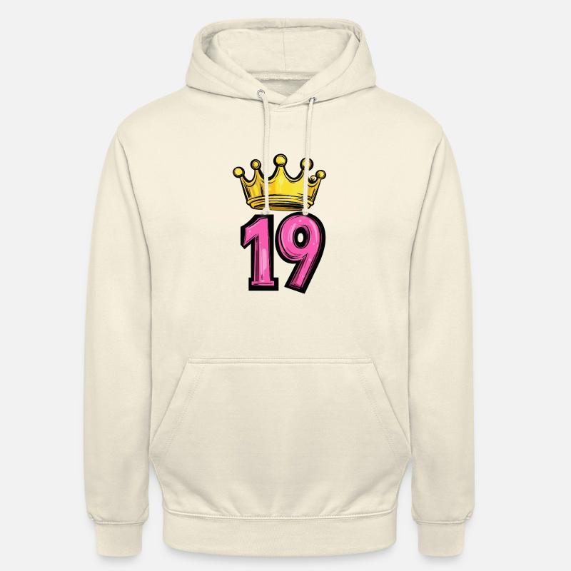 19 Couronne de chiffres - Sweat-shirt à capuche unisexe - vanille