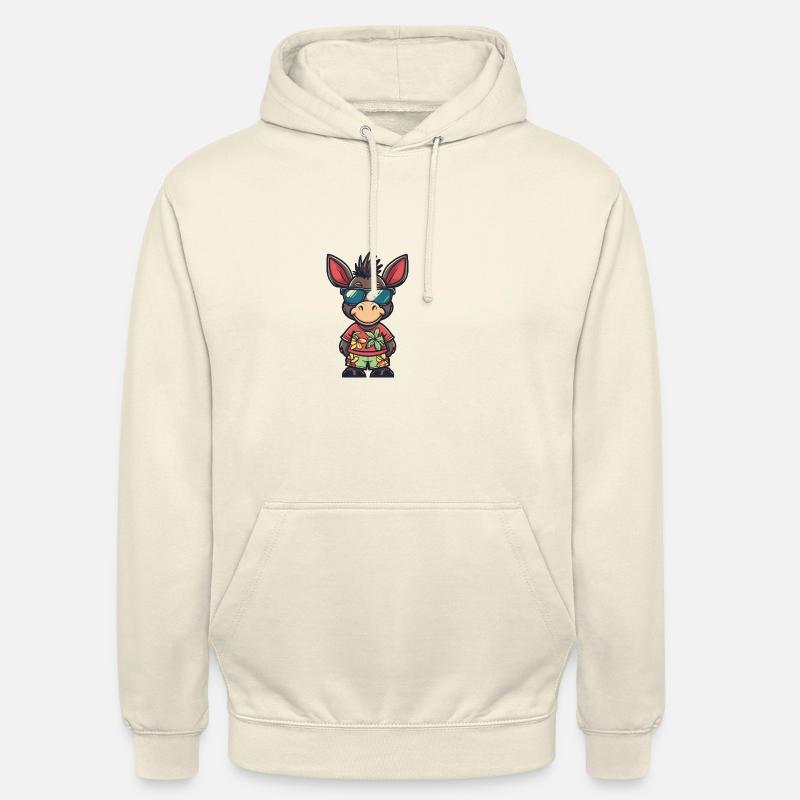 Vacances de bande dessinée d’âne - Sweat-shirt à capuche unisexe - vanille