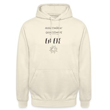 Aussi cohérent qu une écharpe en été - Sweat-shirt à capuche unisexe - vanille - Devant - Alina (178cm) & Michal (187cm)