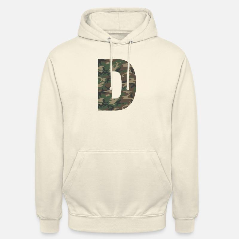 Robuster Buchstabe D im Tarnmuster! - Unisex Hoodie - Vanille-Milchshake
