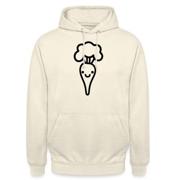 Carotte - Sweat-shirt à capuche unisexe - vanille - Devant - Alina (178cm) & Michal (187cm)