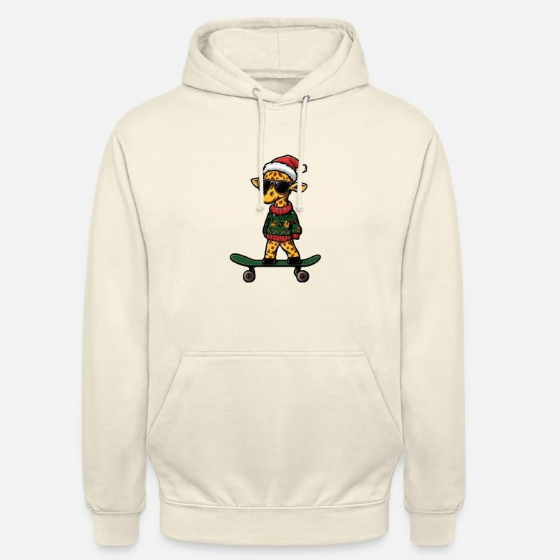 Girafe Noël Drôle - Sweat-shirt à capuche unisexe - vanille