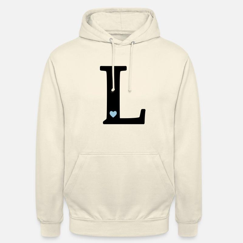 point L Lettre initiale - Sweat-shirt à capuche unisexe - vanille