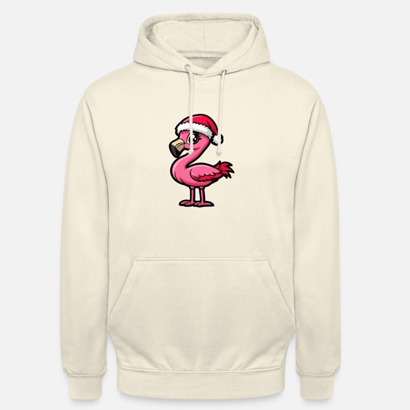 Flamingo Noël mignon - Sweat-shirt à capuche unisexe - vanille