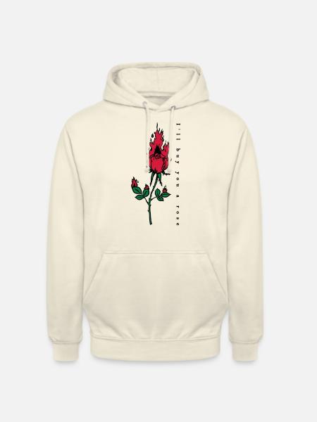 Burning Rose Print - Unisex Hoodie - vanilla
