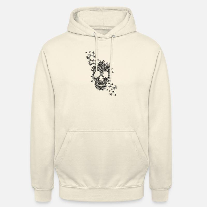 PiexSu - Plotterdatei Butterflyskull - Unisex Hoodie - Vanille-Milchshake