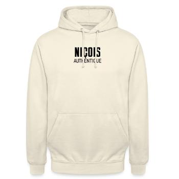 Niçois authentique - Sweat-shirt à capuche unisexe - vanille - Devant - Alina (178cm) & Michal (187cm)