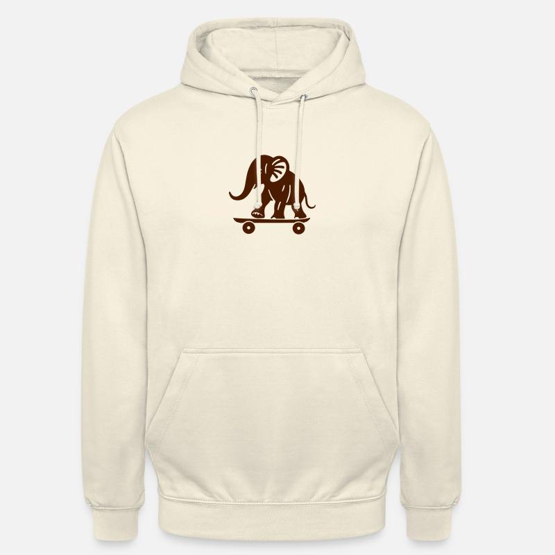Elephant Skateboard - vector version - Unisex Hoodie - vanilla