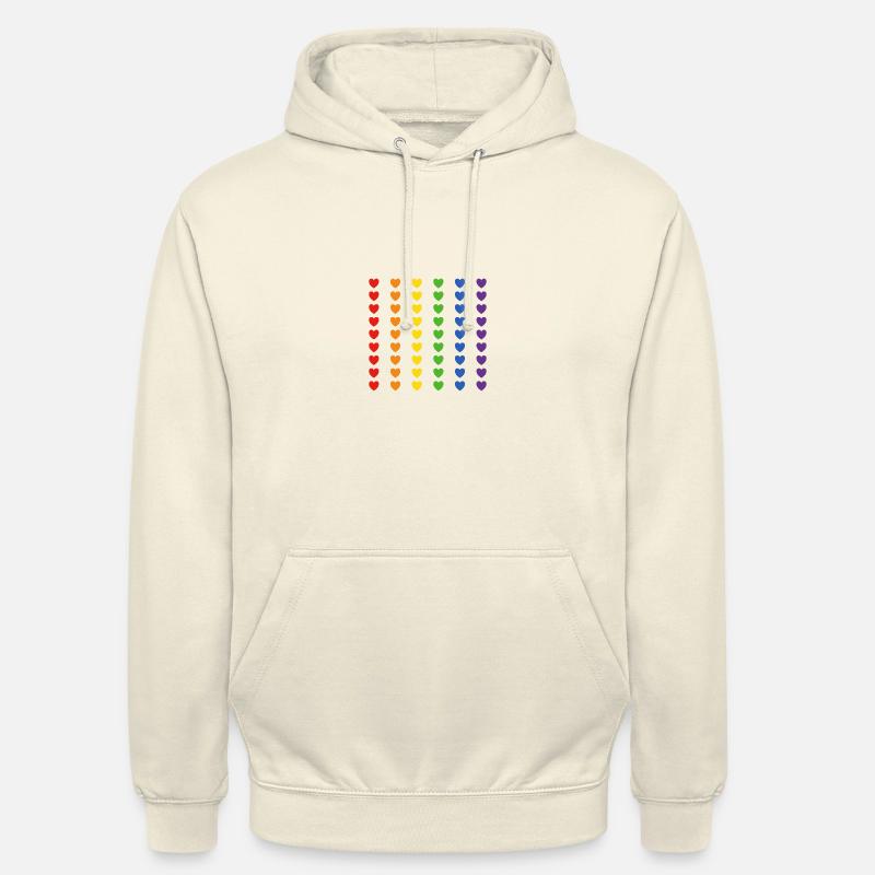 Drapeau arc-en-ciel coeurs - Sweat-shirt à capuche unisexe - vanille