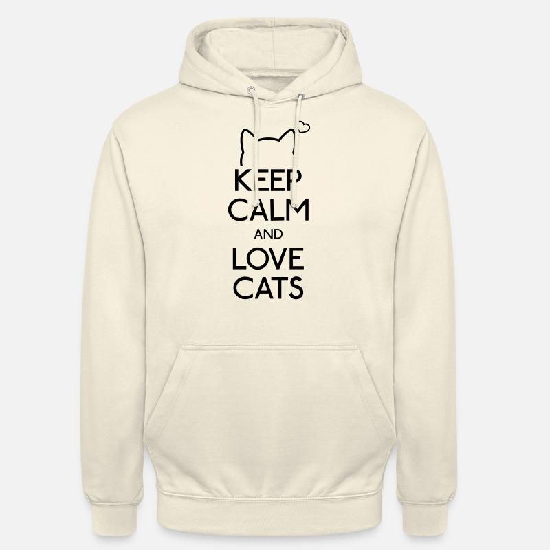 Keep Calm and love Cats - Sweat-shirt à capuche unisexe - vanille