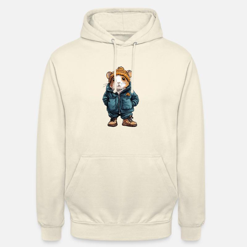 Hamster Drôle d’hiver - Sweat-shirt à capuche unisexe - vanille