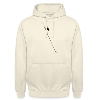 Skifahrer bei rasanter Abfahrt – Wintersport - Unisex Hoodie - Vanille-Milchshake - Vorne - Alina (178cm) & Michal (187cm)