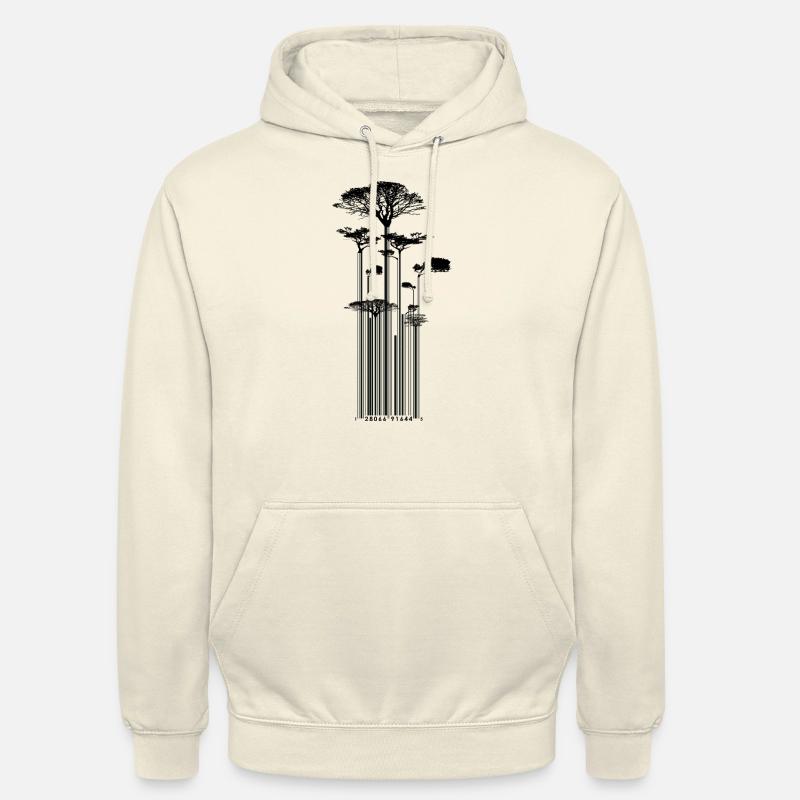 CODE BARRE - Arbre - conso - Sweat-shirt à capuche unisexe - vanille