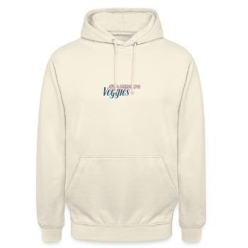 Lettrage des légumes du jardin - Sweat-shirt à capuche unisexe - vanille - Devant - Alina (178cm) & Michal (187cm)