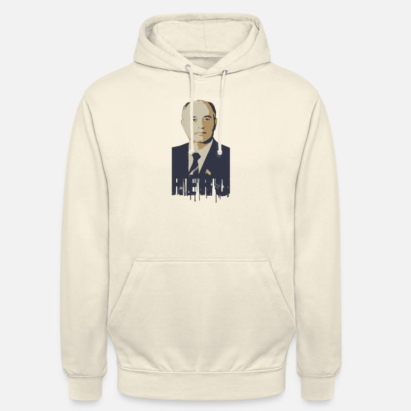 héros,graffiti,Mikhaïl Gorbatchev,Gorbatchev - Sweat-shirt à capuche unisexe - vanille