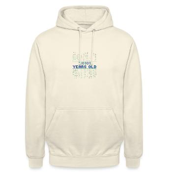 53. Geburtstag 53 Jahre alt Binärcode Coder - Unisex Hoodie - Vanille-Milchshake - Vorne - Alina (178cm) & Michal (187cm)