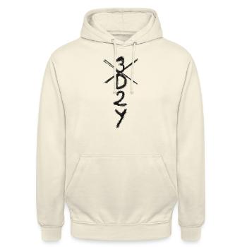 XXX EINTEILIG 3D2Y XXX - Unisex Hoodie - Vanille-Milchshake - Vorne - Alina (178cm) & Michal (187cm)
