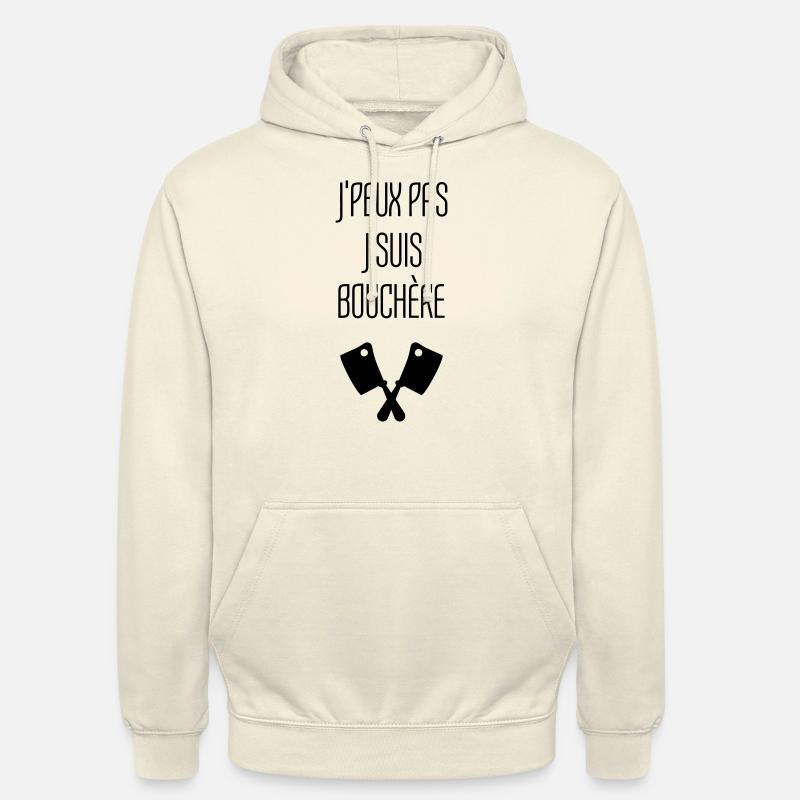 boucher / boucherie / charcutier / viande - Sweat-shirt à capuche unisexe - vanille