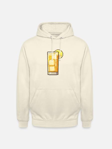 Red wine pixel wine glass - Unisex Hoodie - vanilla